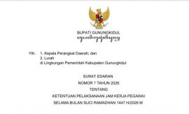 Jam Kerja Pamong Selama Ramadhan 2026 Sesuai SE Bupati Gunungkidul